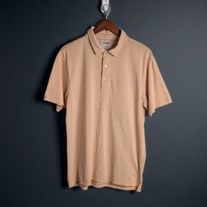 Linksoul Men's Golf Polo Shirt Luxury Cotton Peach Orange L Large